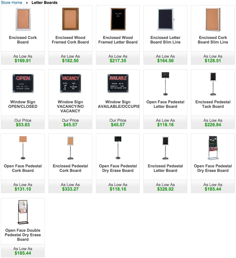 Letter board sign products ready to ship