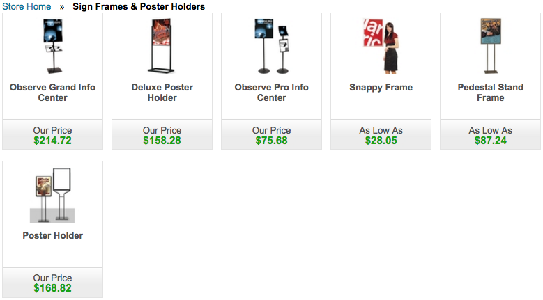 Sign Frames & Poster Holder products ready to ship